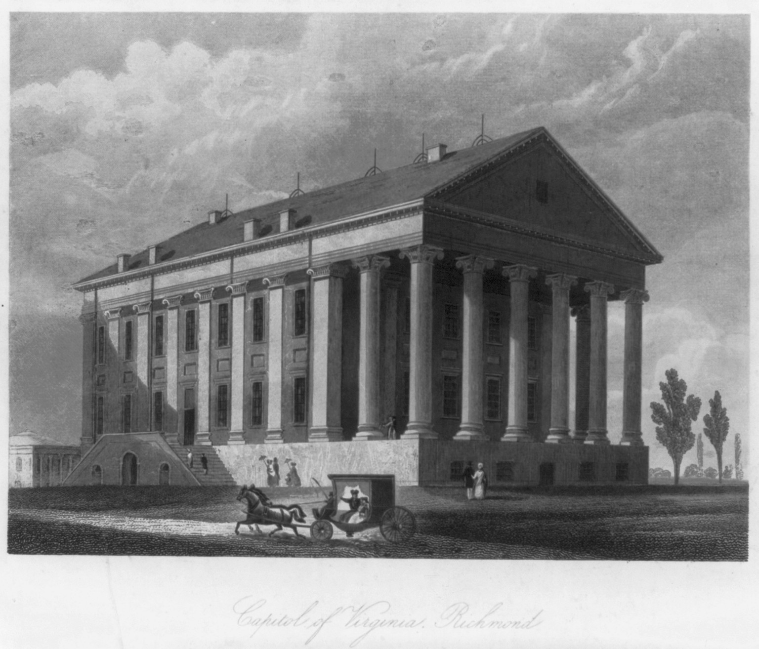 Capitol of Virginia, Richmond, [no date recorded on caption card] — antique engraving