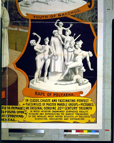 Rape of Polyxena living statuary poster with Youth of Bacchus
