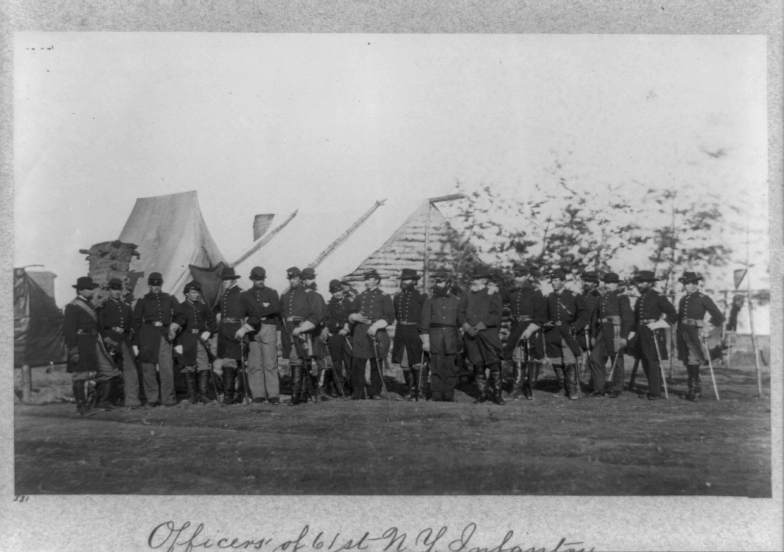 Officers of 61st New York Infantry, Falmouth, Va., [photographed 1863 April, printed later] — historic photograph