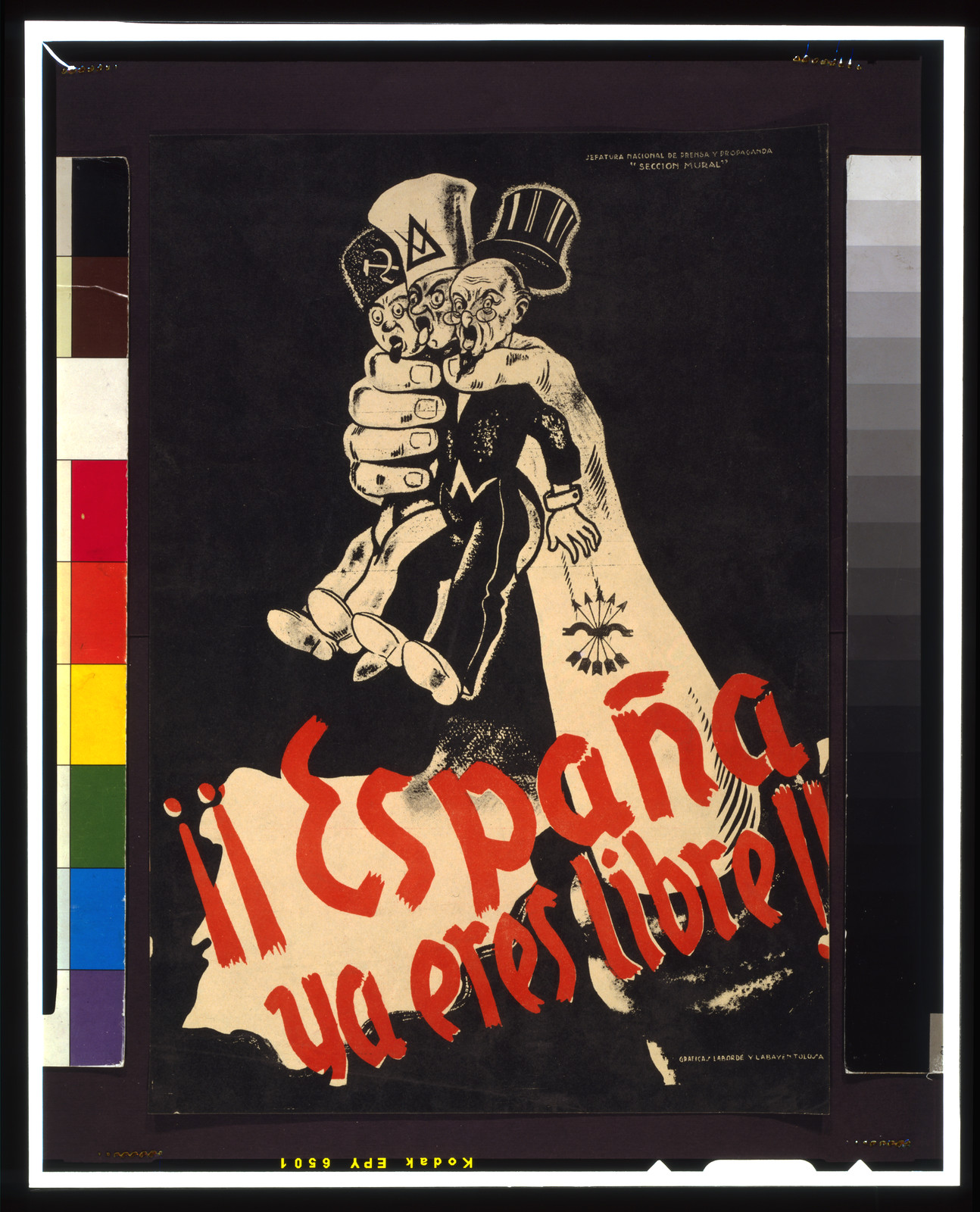 España ya eres libre!, Bilbao : Jefatura Nacional de Prensa y Propaganda, Sección Mural, [between 1936 and 1939] — vintage poster