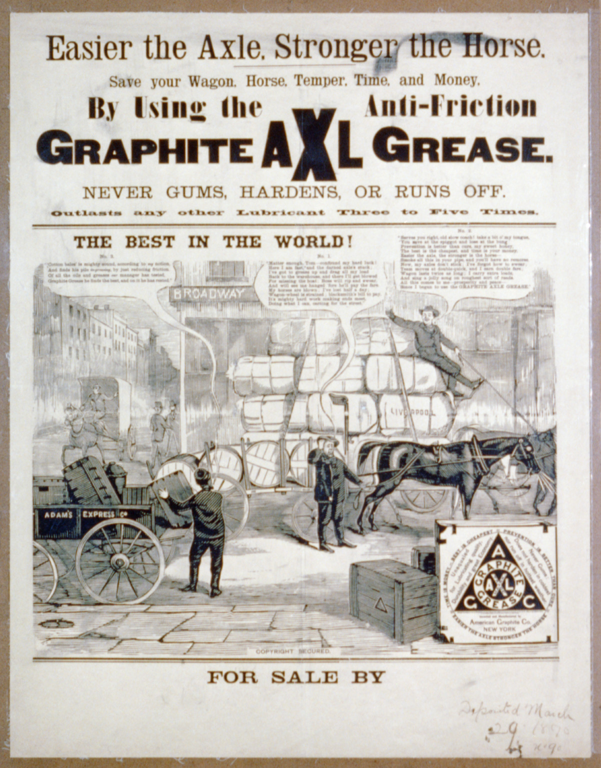 ...Graphite AXl Grease..., 1870 — vintage poster