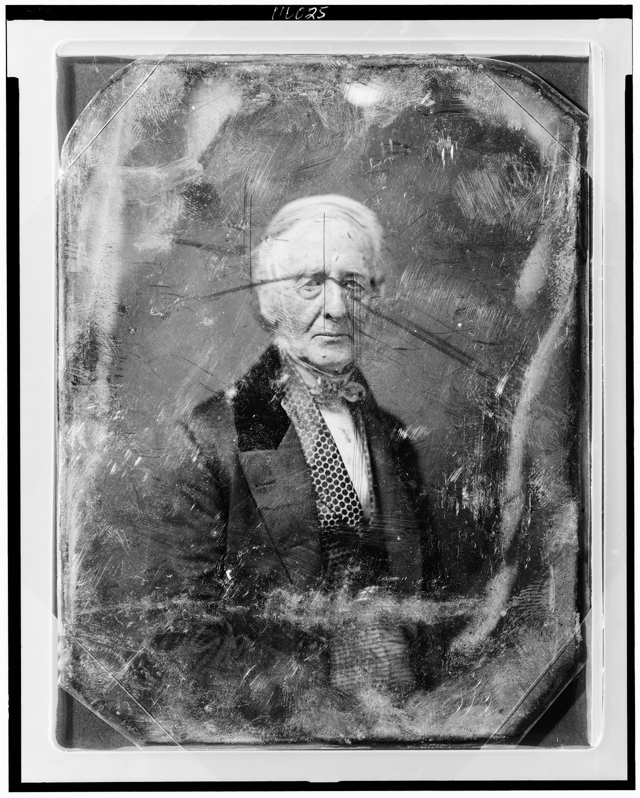 Elderly man portrait, daguerreotype, unidentified sitter, 1855 — historic photograph