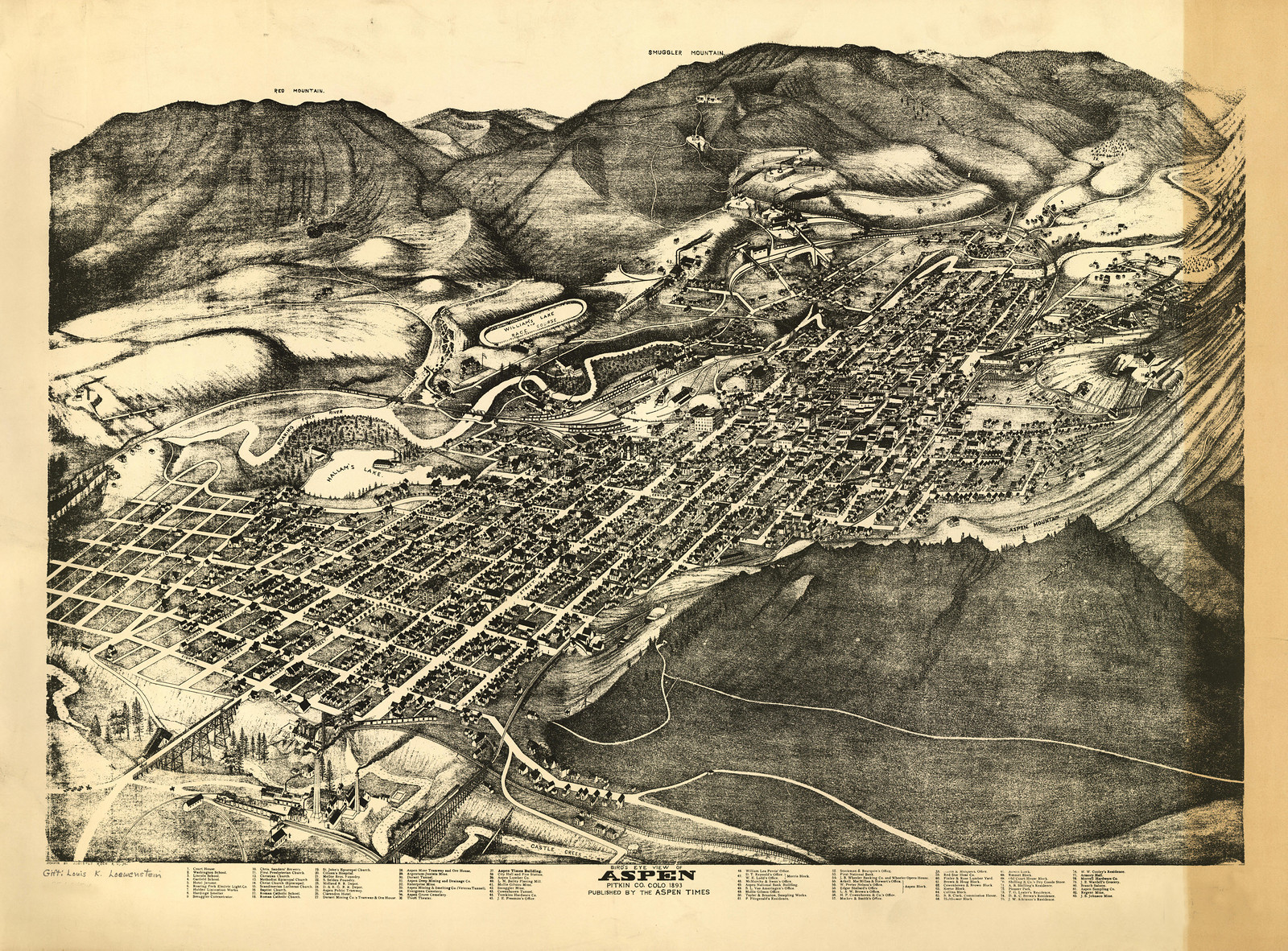 Aspen, Colorado, 1893, 1893 — antique map
