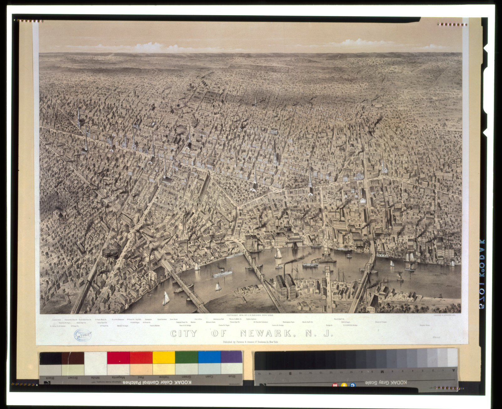 City of Newark, N.J. / Parsons & Atwater, del., New York : Published by Parsons & Atwater, c1874. — antique lithograph