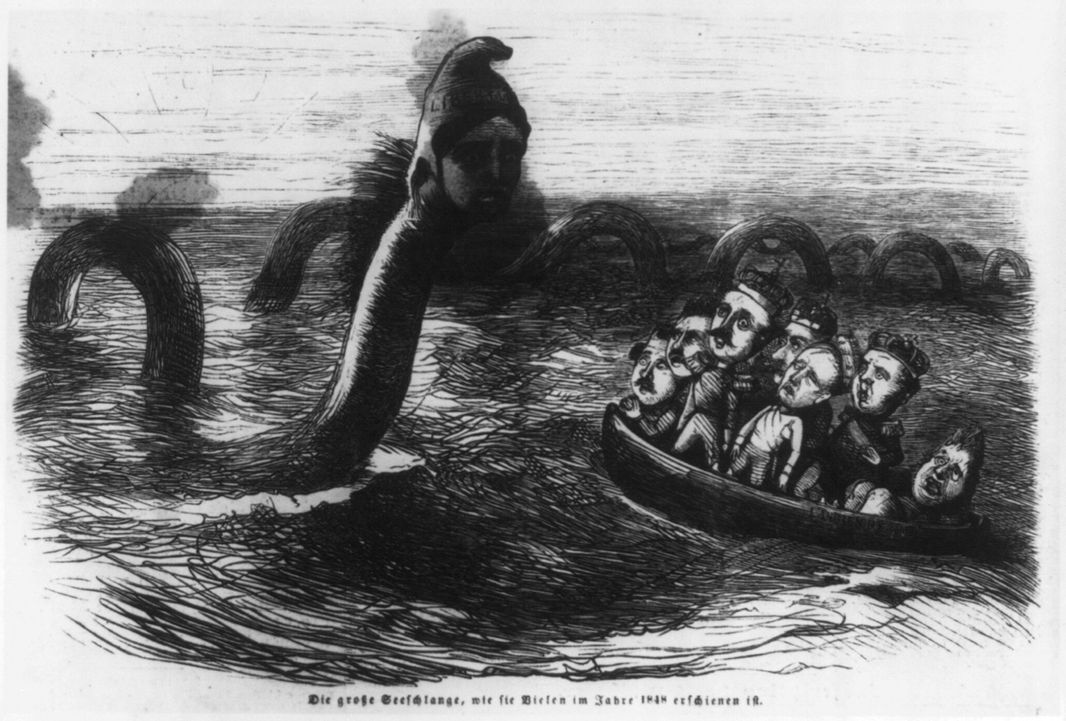 The Great sea-serpent [Liberty] as it appeared to many people [L'Ancien Régime] in 1848 — historic photograph