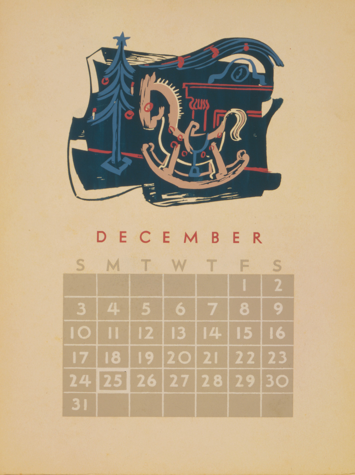 December, [1938] — vintage poster