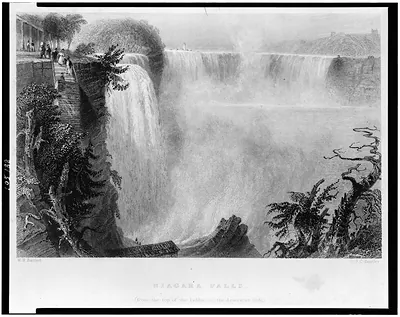 Niagara Falls (from the top of the ladder, on the American side) / W.H. Bartlett ; J.C. Bentley.