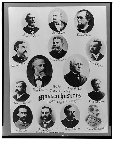 Vintage Americana Print - 50th Congress Massachusetts Delegation.Brady