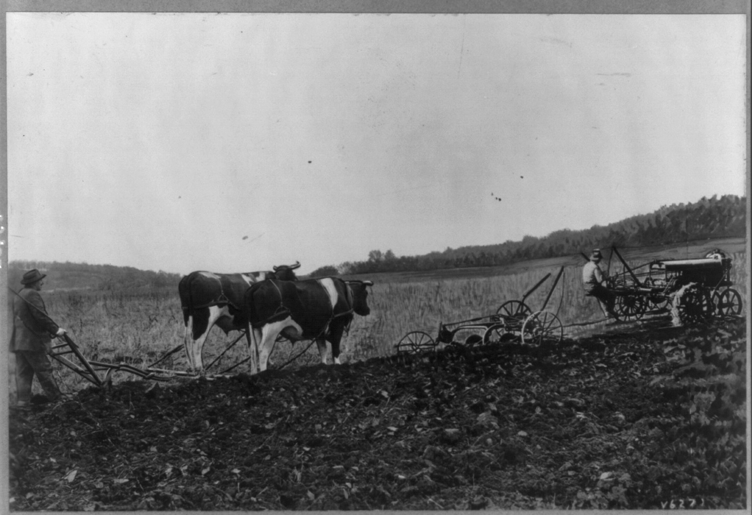 Agriculture - The old and the new, [no date recorded on caption card] — historic photograph