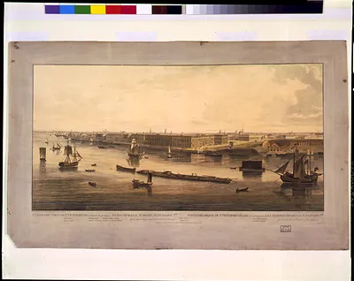 Panoramic view of St. Petersburg, dedicated by permission to his Imperial Majesty Alexander 1st. by his much obliged humble servant J.A. Atkinson / drawn on the spot by J.A. Atkinson, from the observatory of the Academy of Sciences.