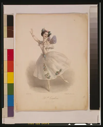 Mlle. Taglioni, dans la sylphide / Alophe del. et lith. ; imp. Auguste Bry.