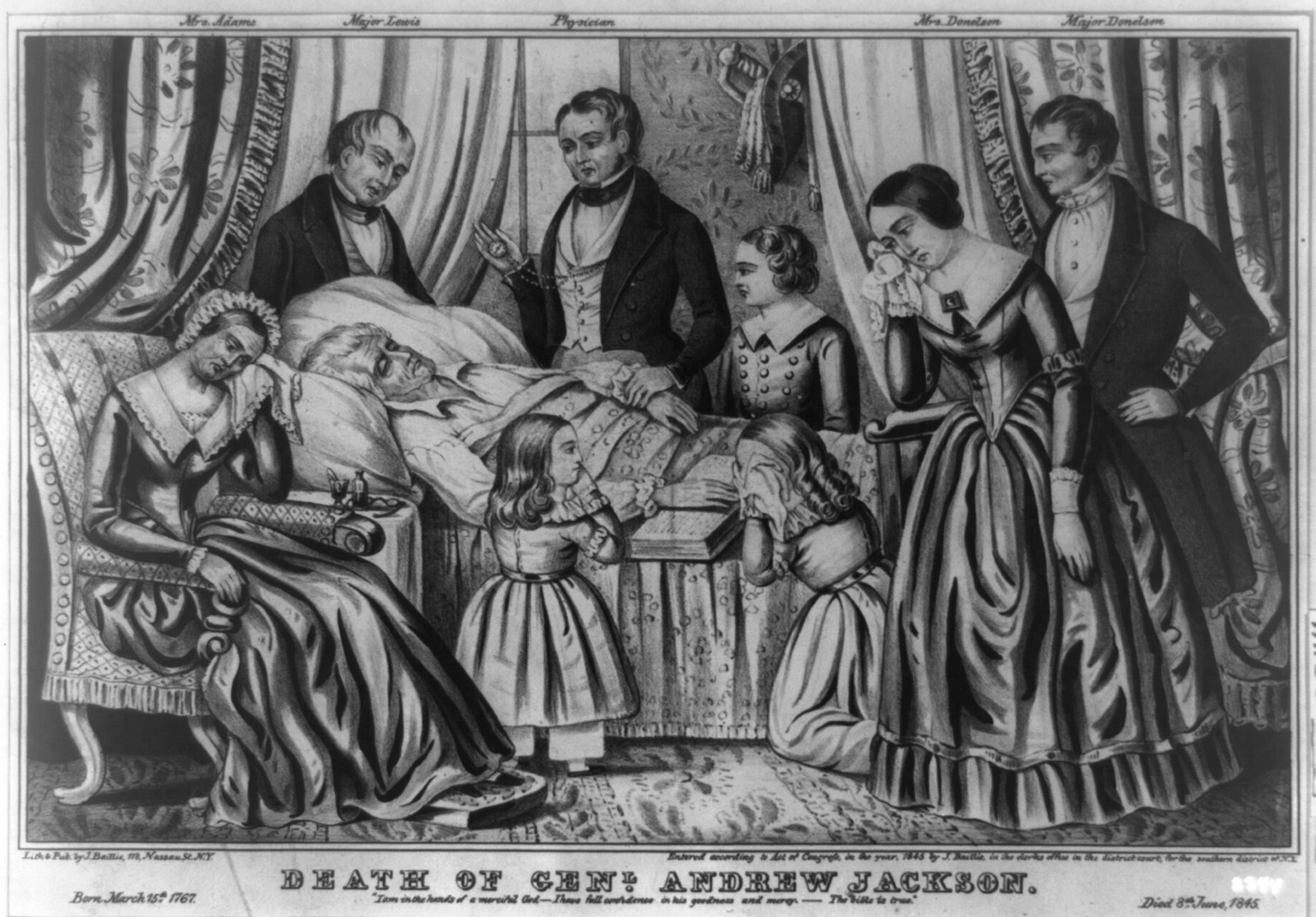 Death of Genl. Andrew Jackson, c1845 July 15. — historic print