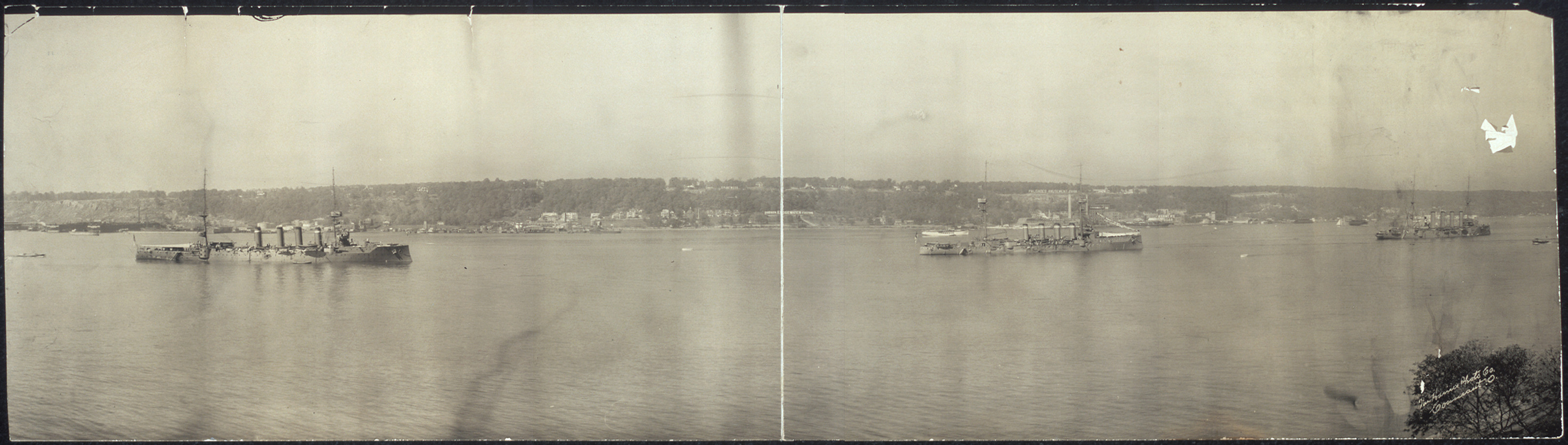 English warships Hudson River, New Jersey, 1909, 1909 — historic image