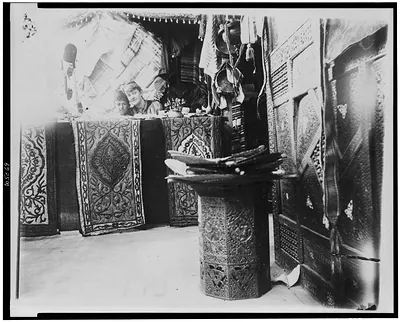 [Booth in Turkish bazaar, World's Columbian Exposition, Chicago, Illinois]