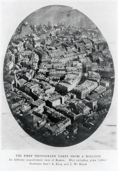 [Aerial view of Boston; first photograph taken from a balloon; 1861]
