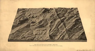Relief map of the battle field of Gettysburg, looking south