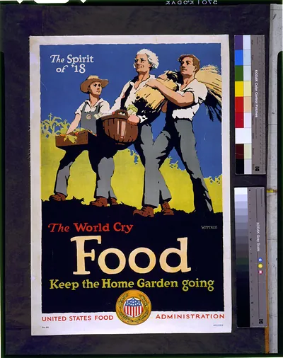 The spirit of '18--The world cry, food--Keep the home garden going / Wm. McKee.