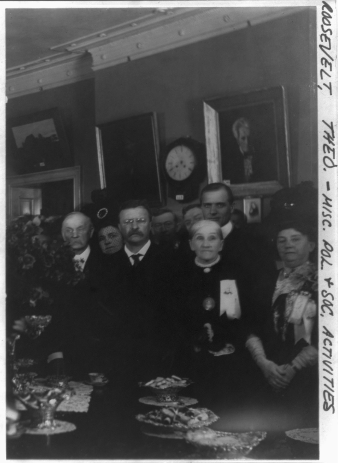 [Theodore Roosevelt posed with others in dining room at the Hermitage, Nashville, Tenn.], c1907. — historic photograph