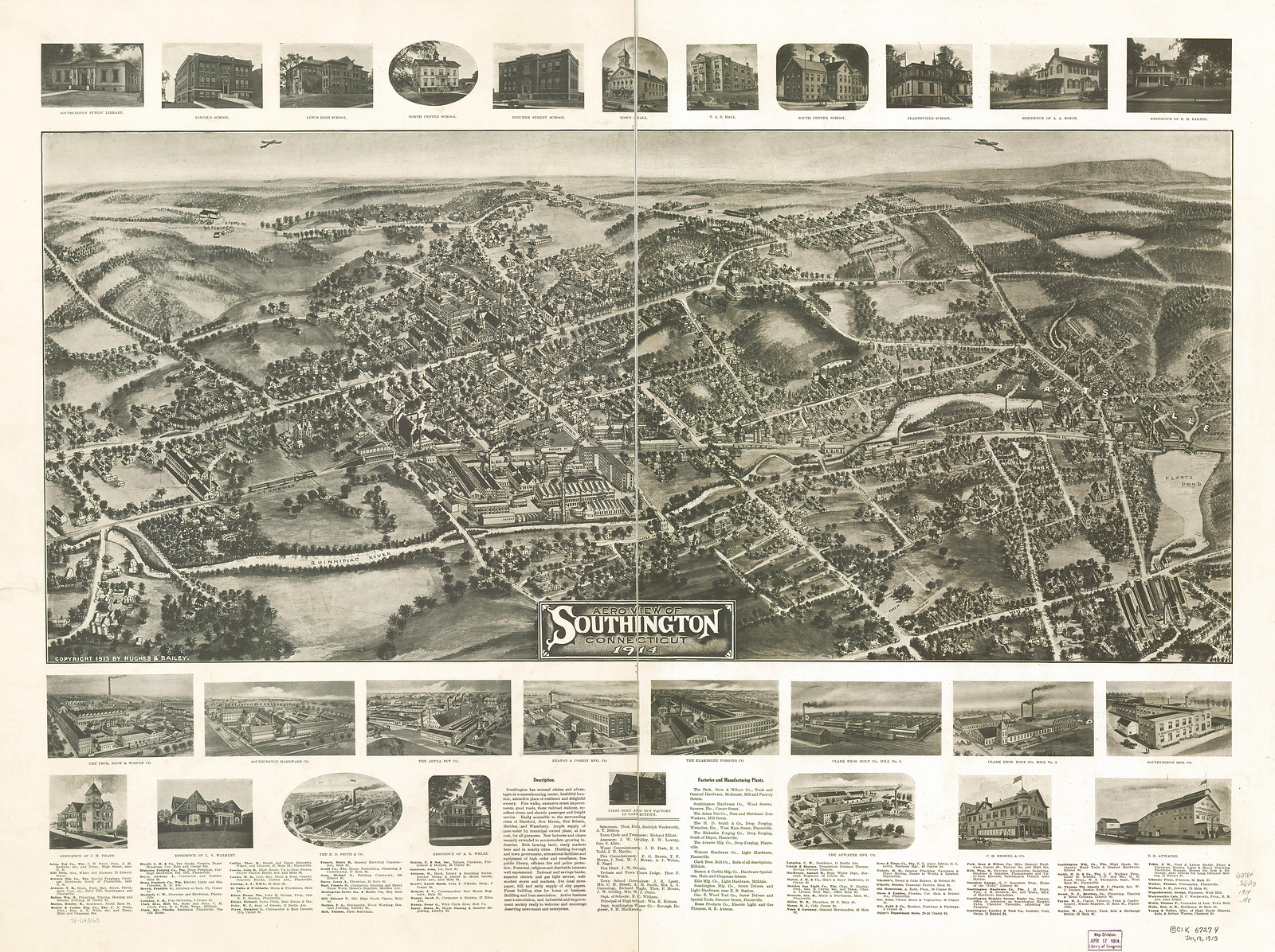 Southington, Connecticut, 1914, 1914 — antique map