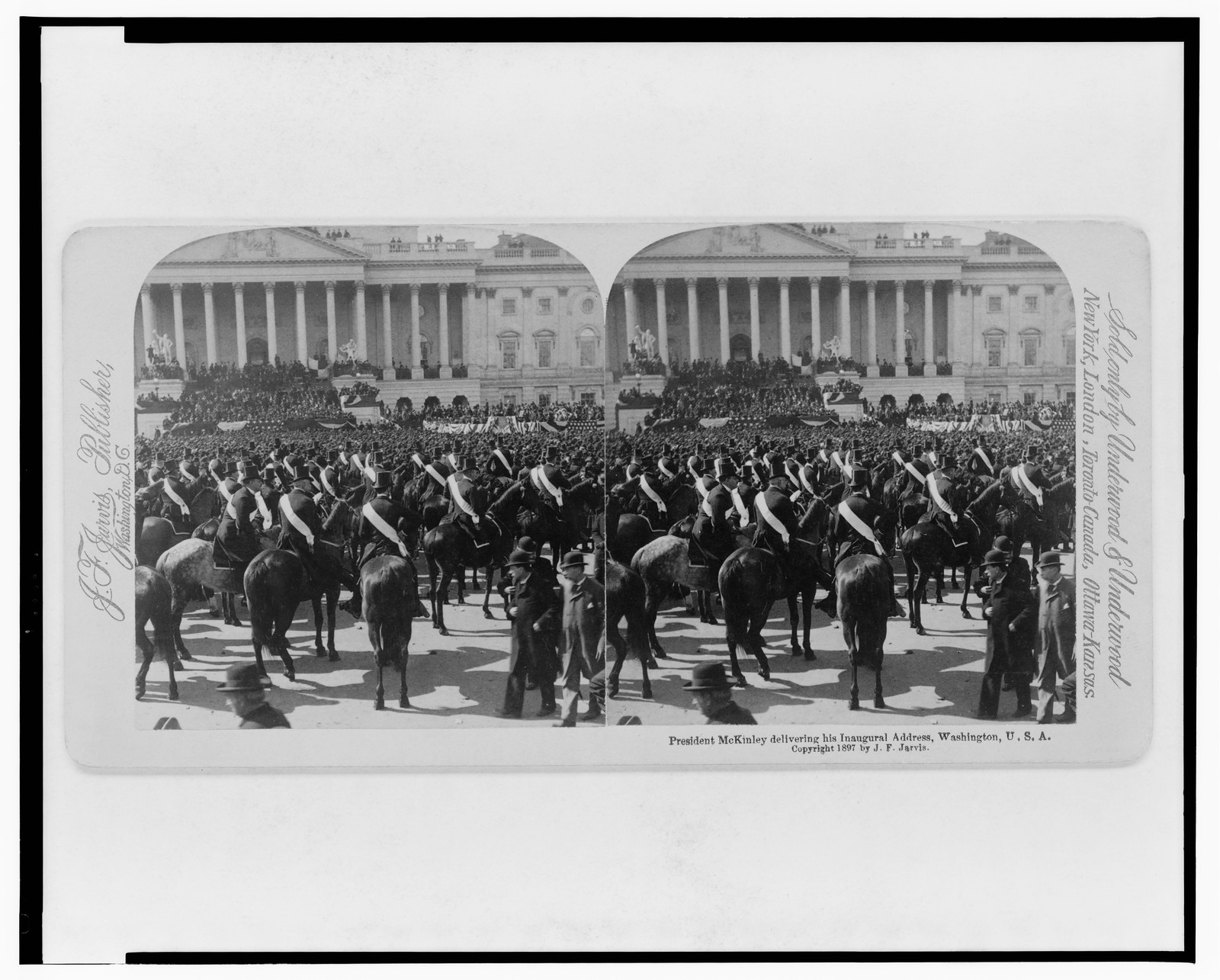 President McKinley delivering his inaugural address, Washington, U.S.A., Washington, D.C. : J.F. Jarvis, publisher, c1897. — historic photograph
