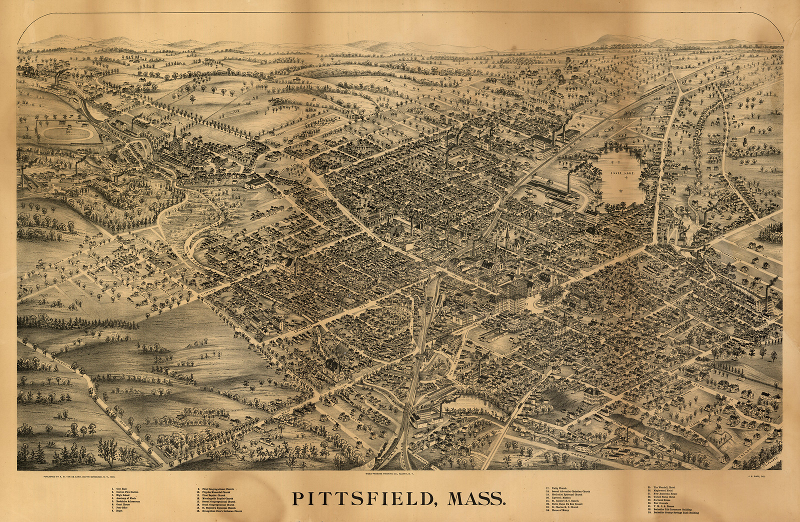 Pittsfield, Massachusetts, 1899, 1899 — antique map