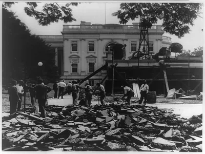 D.C., Washington--White House--Maintenance--1928--Tearing up the old driveway