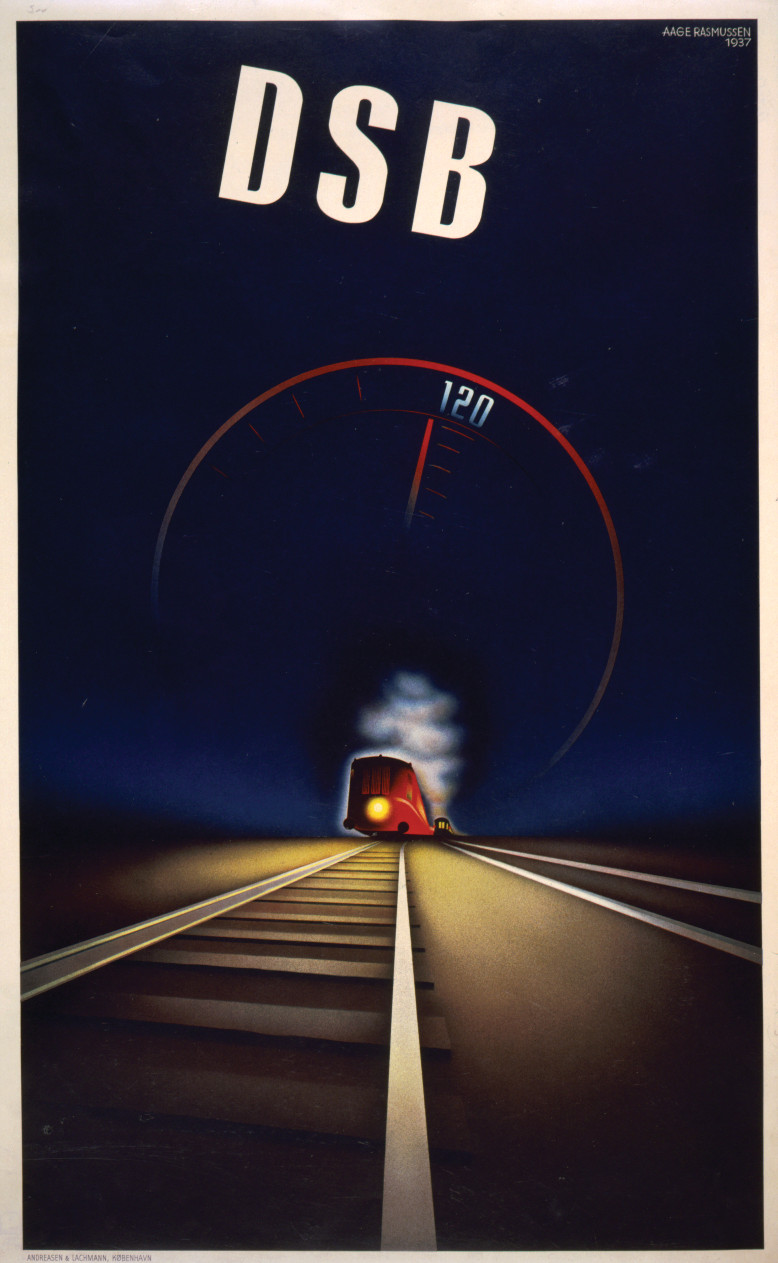 DSB / Aage Rasmussen., København : Andreasen & Lachmann, 1937. — vintage poster