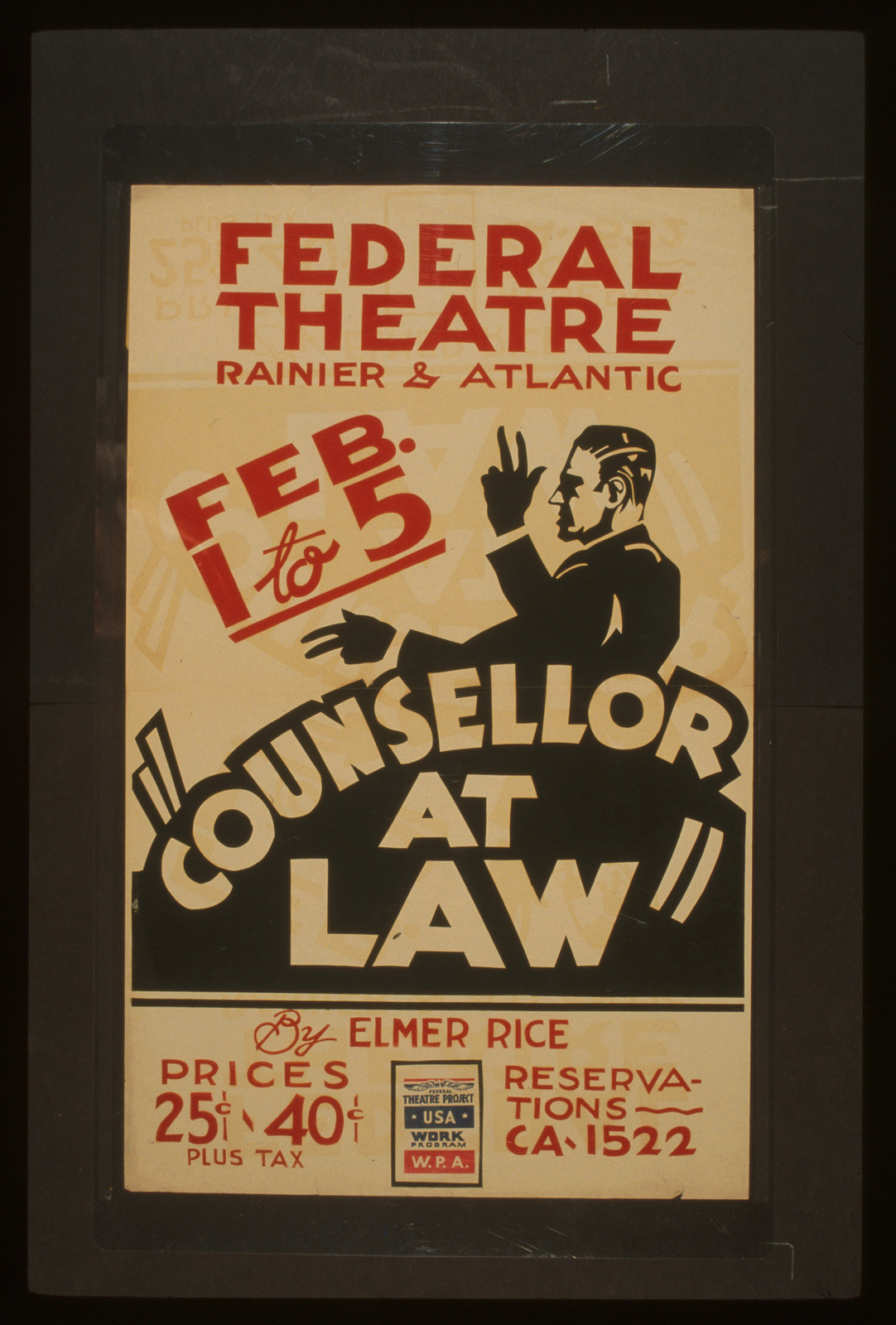 Counsellor at law by Elmer Rice, 1938 — vintage poster