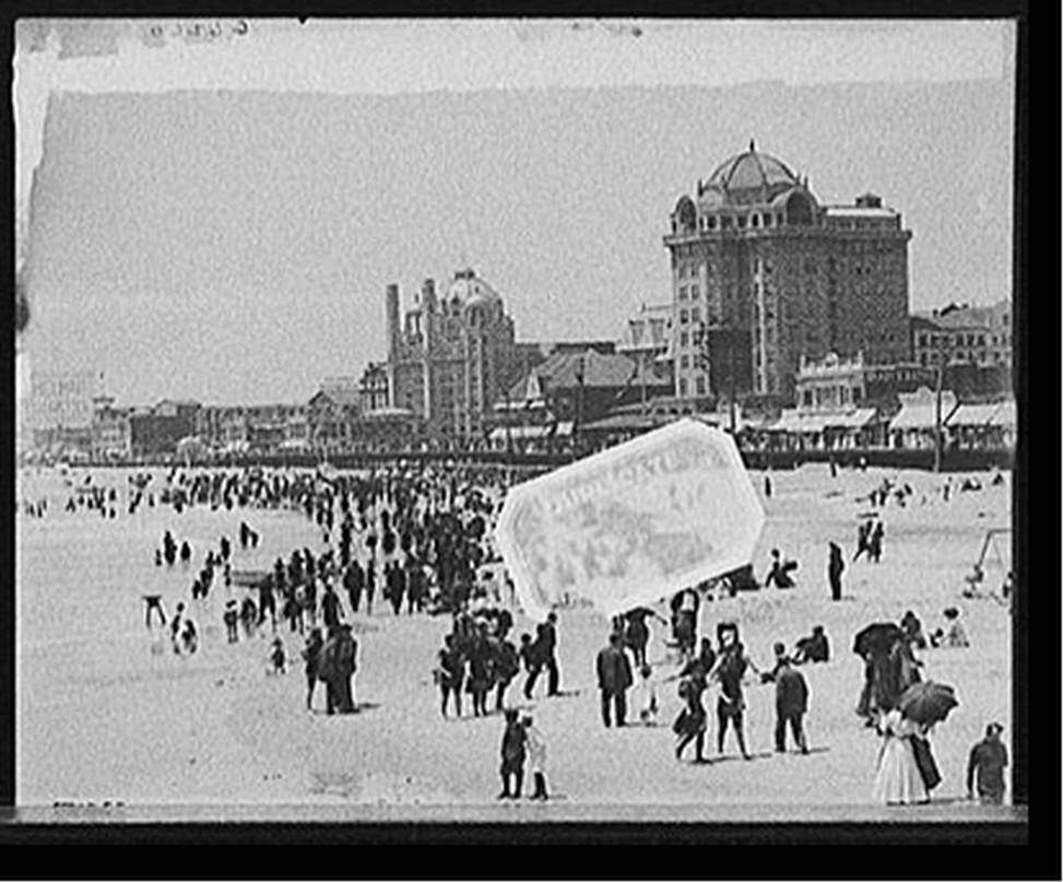 Bathing in front of the big hotels, Atlantic City, N.J., c[between 1910 and 1920] — historic photograph