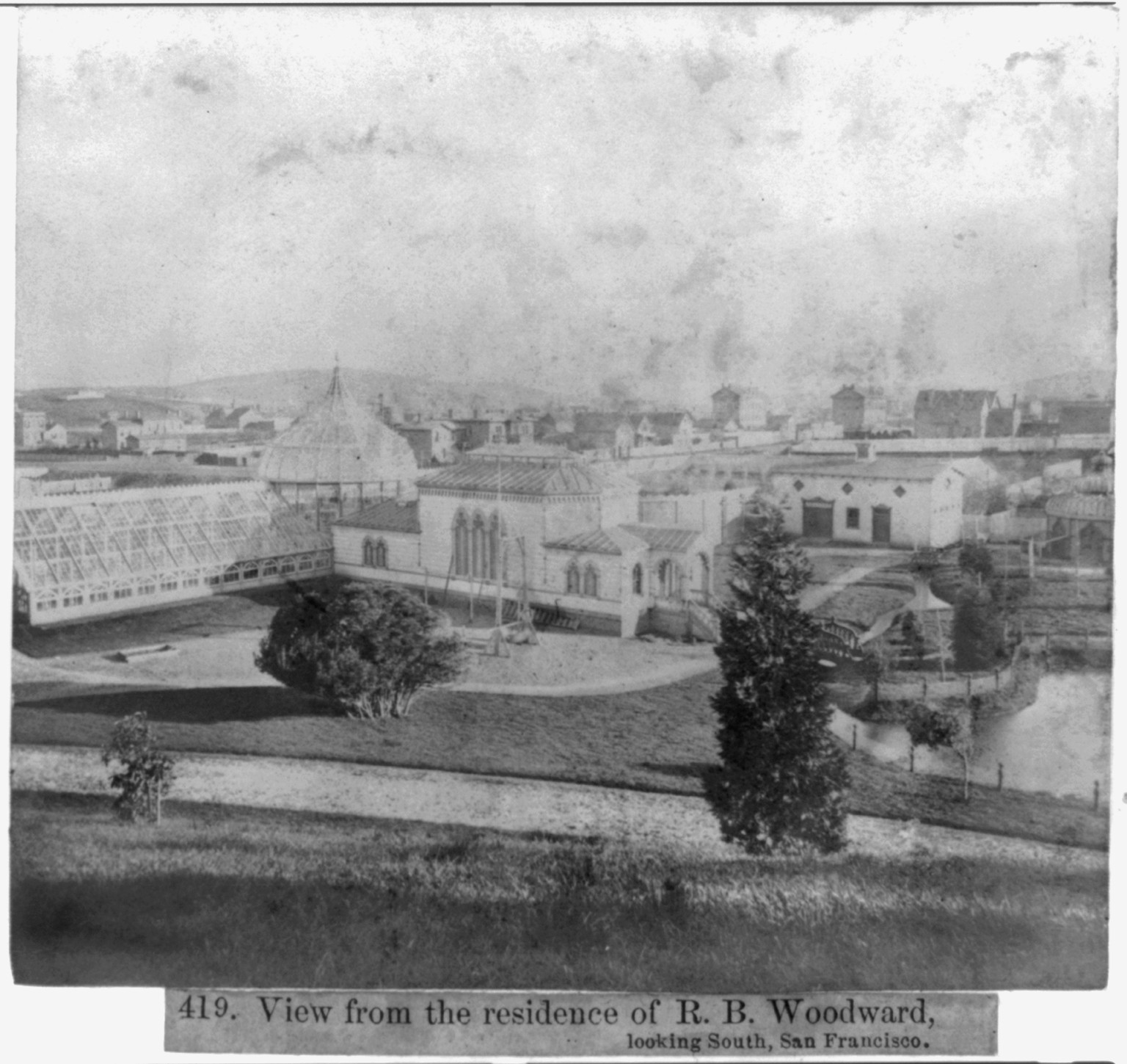 View from the residence of R.B. Woodward, looking South, San Francisco, [published 1866] — historic photograph