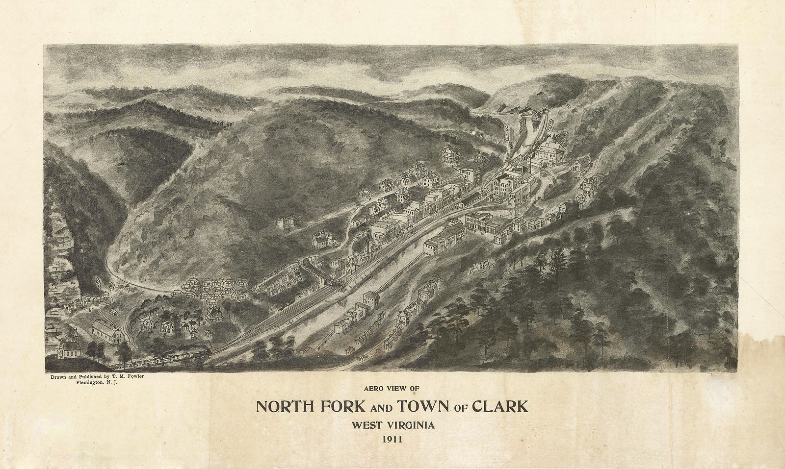 North Fork Clark, West Virginia, 1911, 1911 — antique map