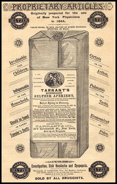 Tarrant's Seltzer Aperient advertisement, Proprietary Articles