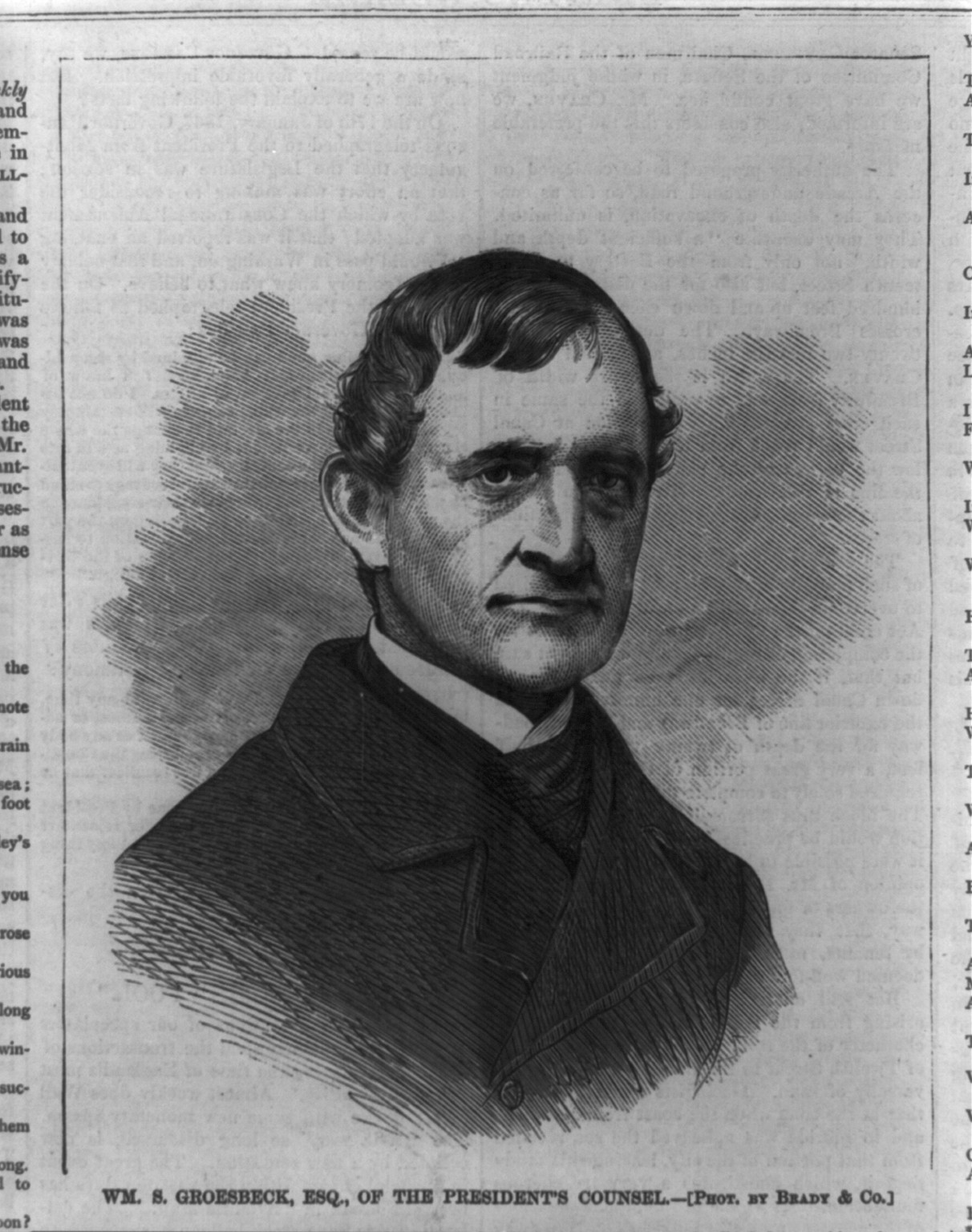 William S. Groesbeck, 1868 — antique engraving