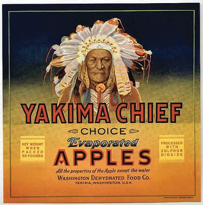 Yakima Chief Choice Evaporated Apples crate label