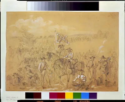 [The 1st Virginia Cavalry at a halt]