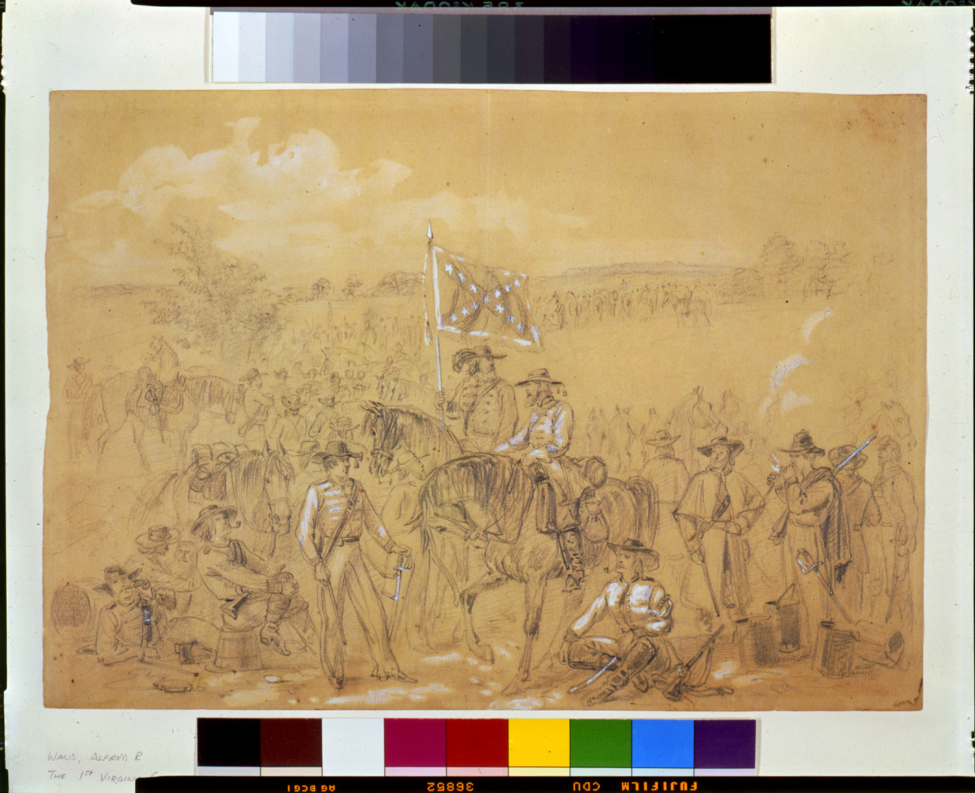 [The 1st Virginia Cavalry at a halt], [1862 September] — historic drawing