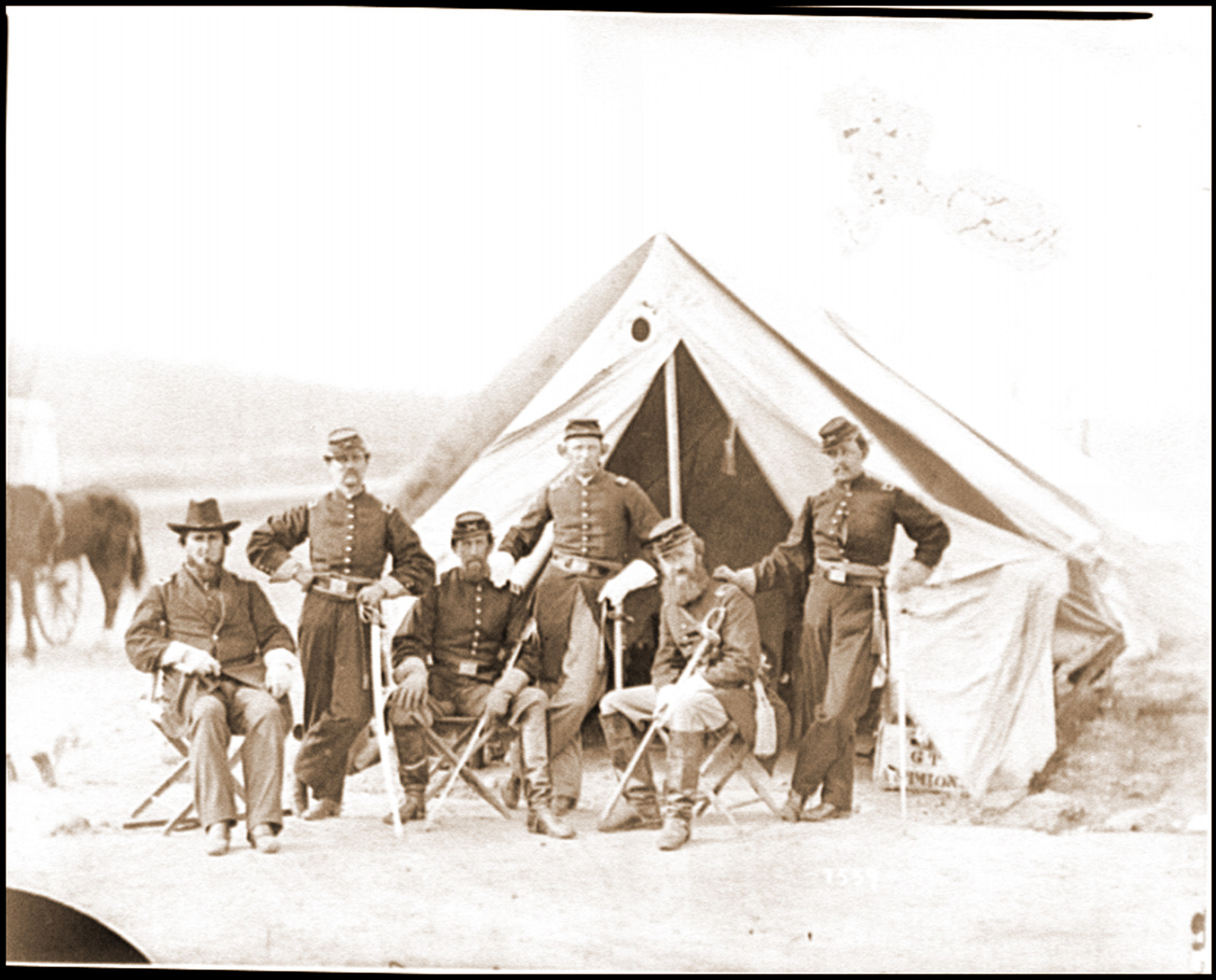 Six officers of the 17th New York Battery, 1863 — historic photograph