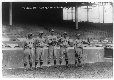 [Rube Foster, Carl Mays, Ernie Shore, Babe Ruth, Dutch Leonard, Boston AL, 10/7/1915 (baseball)]
