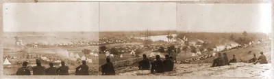 Panoramic views of encampment of Army of Potomac at Cumberland Landing on Pamunky R