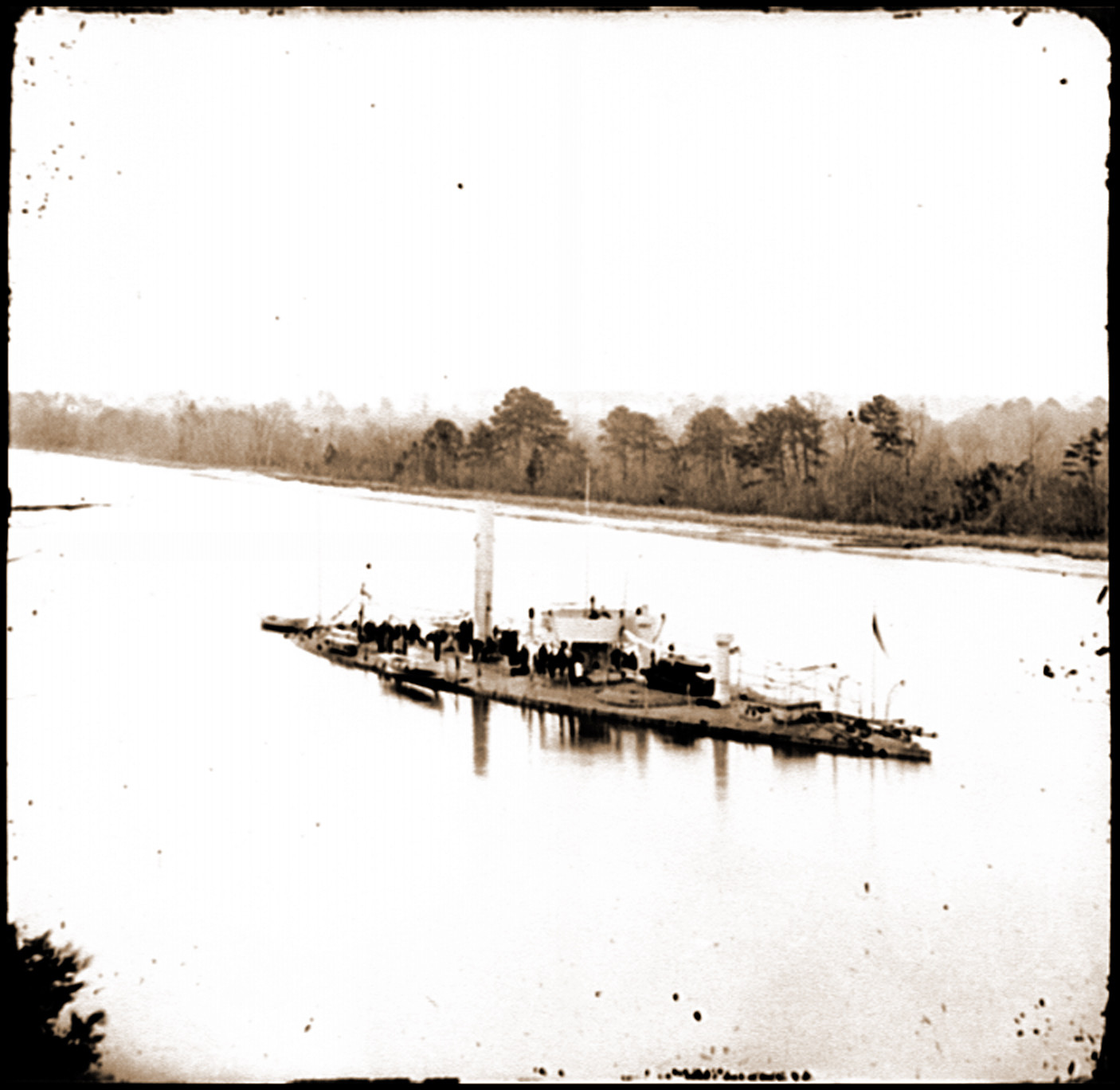 James River Va. U.S.S. Casco light-draft monitor, 1860 — historic photograph
