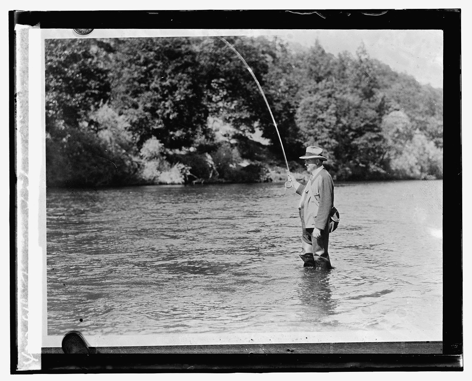 Hoover fishing, [1929] — historic photograph