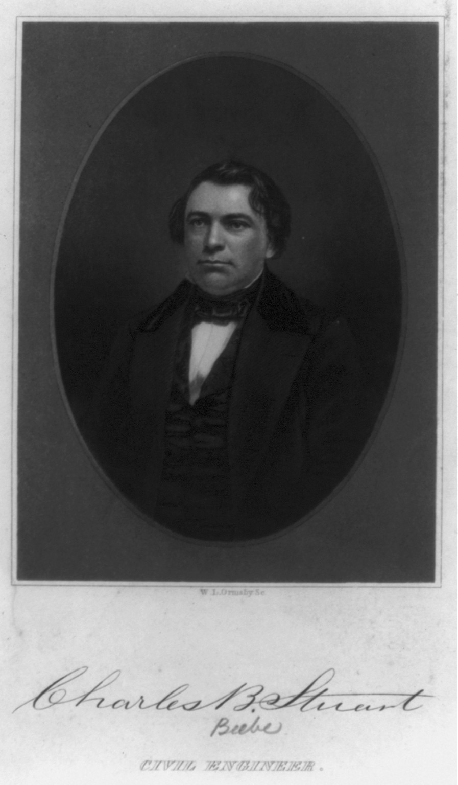 Charles B. Stuart, civil engineer / W.L. Ormsby, sc., [between 1850 and 1880] — antique engraving