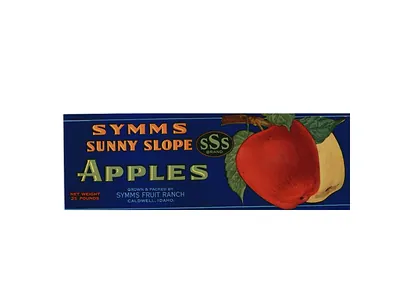 Symms Sunny Slope Apples crate label