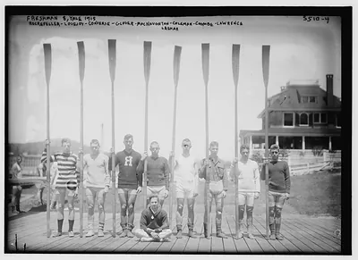 Fresh. 8 Yale, 1915 --- Rockefeller -- Lovejoy -- Converse -- Glover -- MacNaughton -- Coleman -- Coombe -- Lawrence -- Lashar