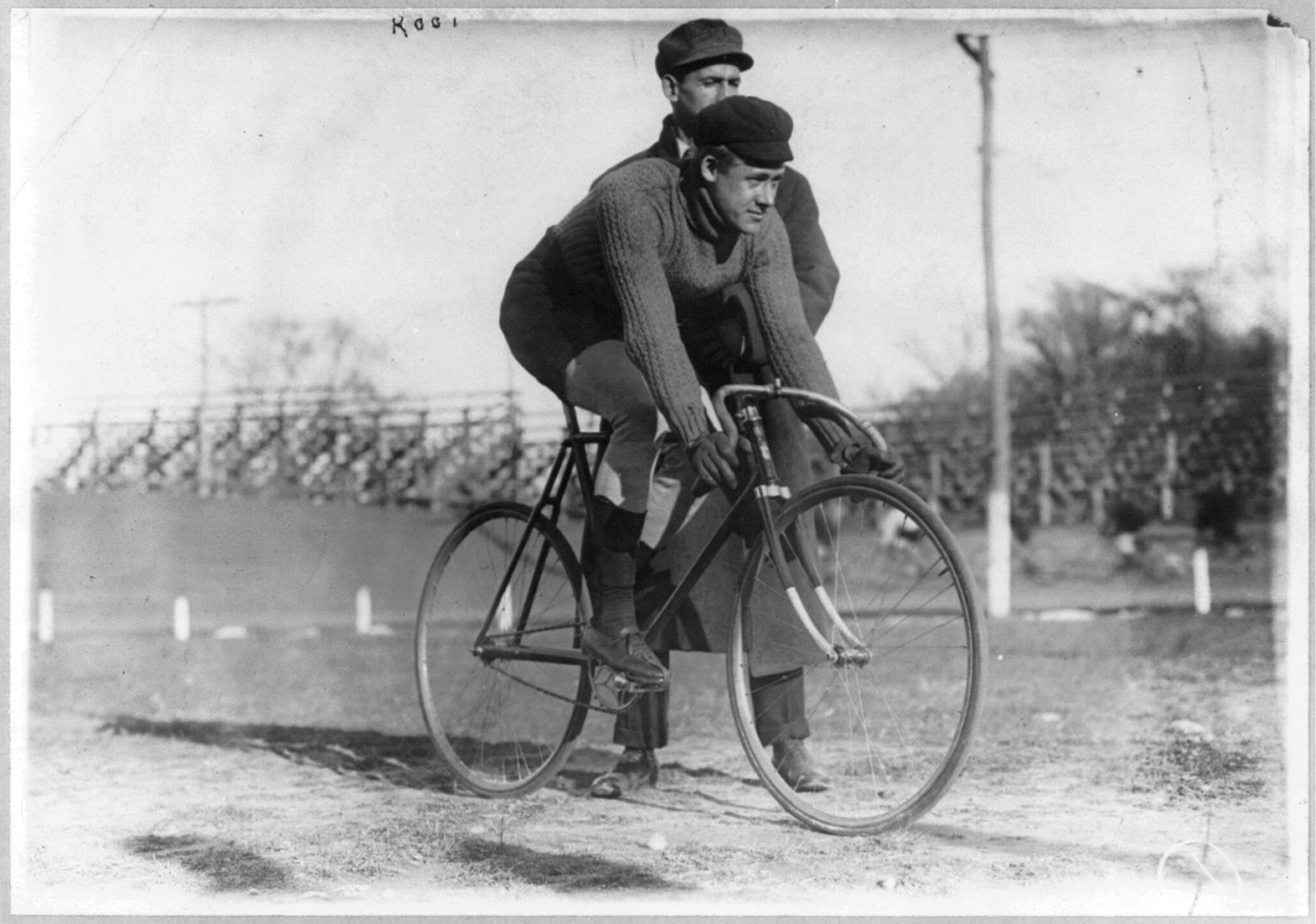 Bicycle riders: Eddie Root, [no date recorded on caption card] — historic photograph