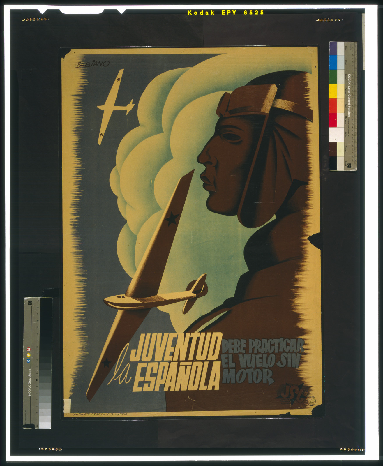 La juventud española debe practicar al vuelo sin motor, [Spain] : Comission Educacion del Soldado, [between 1936 and 1939] — vintage poster