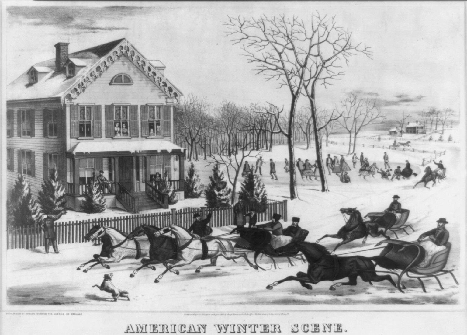 American winter scene, Phila. : Published by Joseph Hoover, c1867. — antique lithograph