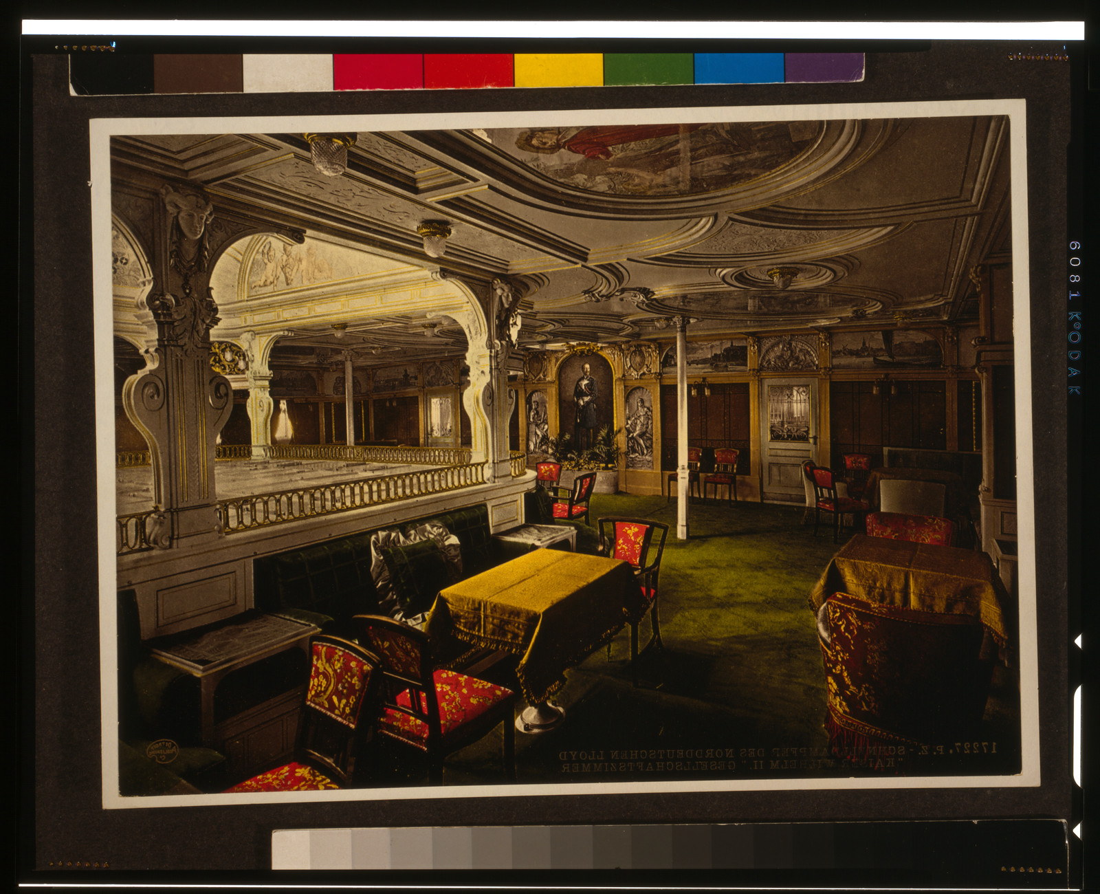 Schnelldampfer des Norddeutschen Lloyd Kaiser Wilhelm II"--Gesellschaftszimmer / Detroit Photographic Co.", [between 1905 and 1915(?)] — historic photograph