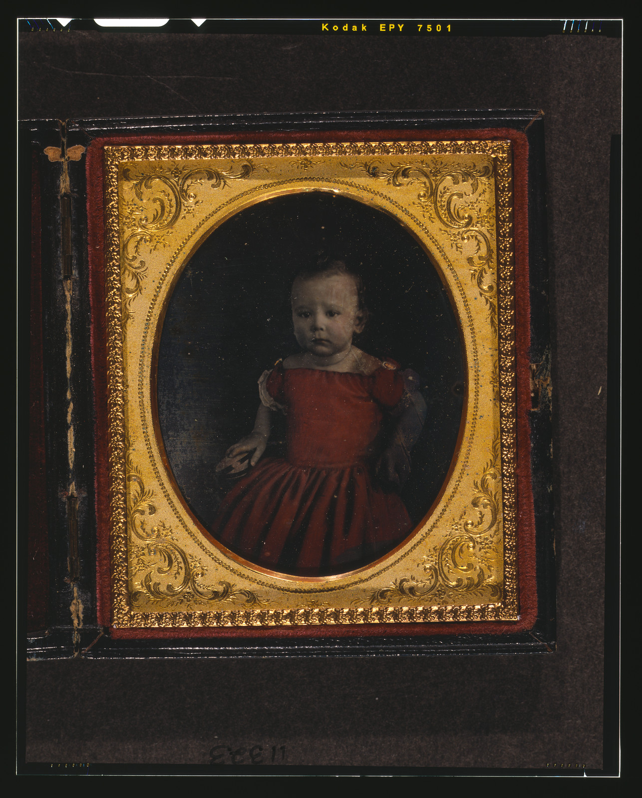 [Unidentified child, three-quarters length portrait, facing slightly left], [ca. 1855] — historic photograph