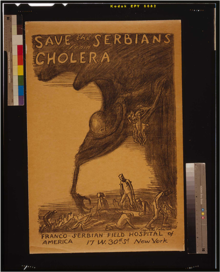 Save the Serbians from cholera / Boardman Robinson., 1918 — vintage poster